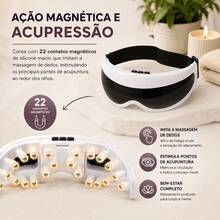 Massageador de Olhos Elétrico com Terapia Magnética e Vibração USB, Alivia Fadiga Ocular e Dor Muscular, 9 Modos de Massagem - 1 - Visão 8
