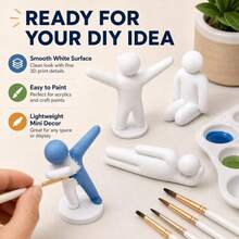 Minimalist Random Humanoid Doll Set, DIY Paintable Hide-And-Seek Dolls, Desktop And Outdoor Mecha Chameleon Figurines, Ideal Chameleon-Themed Hide-And-Seek Game Statue Decor For Office Workspace And Dorm Bookshelf - Multicolor - View 5