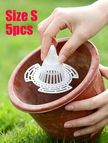 5pcs Flower Pot Bottom Filter Mesh, Durable Plastic Cone-Shaped Root Protector, Cage Structure Prevents Root Rot And Enhances Drainage, Suitable For Indoor And Outdoor Flower Pots, Indoor Gardening Accessories - New Arrival - View 13