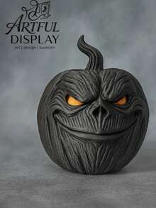 Shadow Pumpkin Statue - Expressive, Exquisite Texture, Sharp Eyes. Creates A Perfect Atmosphere For Any Desk Or Shelf. Ideal For Autumn And Halloween Decor, Party Favors And Seasonal Gifts. - Shadow Pumpkin Statue - View 1