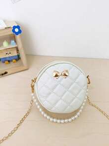 1PC New Cylinder Handbag Crossbody Bag, Zipper Design, Adjustable Shoulder Strap, Pearl Chain. Suitable For Daily Outings, Shopping, Can Easily Hold Daily Essentials, Versatile Item, Applicable To Various Styles And Occasions. - Multicolor - View 9