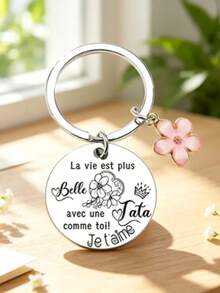 1PC/6PCS/12PCS/24PCS I Love You Aunt Portable Memorial Pendant, Creative Heartfelt Birthday Gift For Aunt - Silver - View 8
