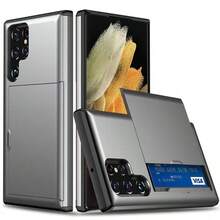 防震 2 合 1 PC 卡槽手機保護殼，相容 Apple 18Promax 18pro 17Promax 17pro 17e 16E 15 14 13 12 11 7 8 XR X/XS XSMAX 機型，相容 Galaxy S26Ultra S25Ultra A37 A57 A56 A55 A17 S25 FE S26 FE A14 A15 A16 A26 A36 A35 A25 及其他機型，亦相容 P30 P30pro 機型，2 合 1 防震手機保護殼，附卡槽錢包設計 - 灰色 - 查看 10