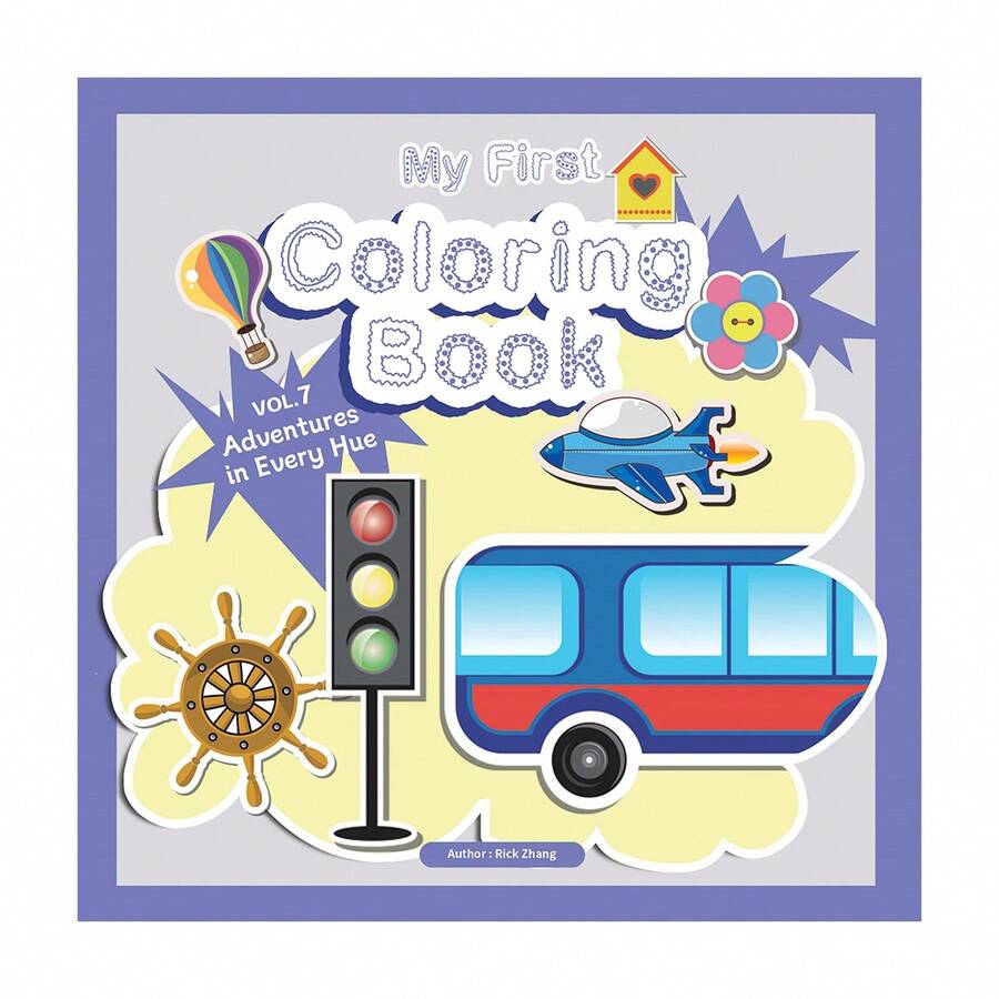 Transportation Adventure Coloring Notebooks, Airplane, Bus, Train, Traffic Light, Lighthouse & Ocean Vehicle Themes, Creative Coloring And Drawing Activities, Fun Art Practice For Home, Travel, Classroom & Gifts - Transportation Adventure Coloring - View 1