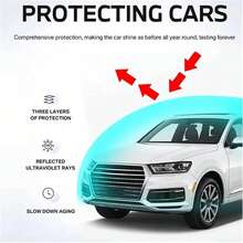 Extra Large & Extra Long Car Cover, All-Season Dust-Proof, Snow-Proof, Sun-Proof Car Cover, Sunshade Car Cover, Winter Anti-Freeze, Summer Sun-Protection, Car Accessories, Tire Cover, Car Essentials - Random Styles - View 6