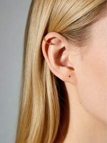 1 Pc Minimalist Sleek S925 Sterling Silver Hypoallergenic Smooth C‑Shape Ear Cuff For Women, Daily Dating Birthday Party Wear With Gift Box - C-shaped Ear Cuff (Single) - View 1
