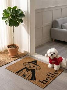 Personalized Halloween Pet Doormat, Customized Cat & Dog Welcome Mat, Witch & Pumpkin Pet Doormat, Autumn Front Porch Decor Gift, Customized Pet Doormat, Pet Lover Decor - Multicolor - View 9