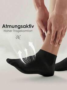 1/3/5/10 Pairs Women's Black Low-Cut Short Socks, Breathable Lightweight Summer Casual Socks, Suitable For Daily Wear Personalized Thin Short Socks - Black - View 1