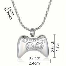 1pc Stainless Steel Cremation Pendant Necklace, Ashes Urn Necklace, Used To Hold Ashes, Hair, Memorial Pendant For Loved Ones - Silver - View 5
