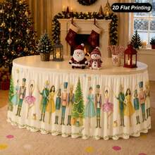 1pc 2D Flat Christmas Tablecloth With Broken Walnut Christmas Pattern, Perfect For Home Kitchen Christmas Decoration And Holiday Party - View 5