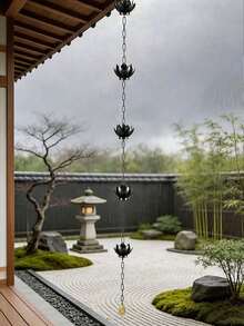 Anti-Rust Copper Lotus Rain Chain, Replaceable Lotus Cup Drainage Chain For Eaves Gutter Courtyard Decoration - A - View 5