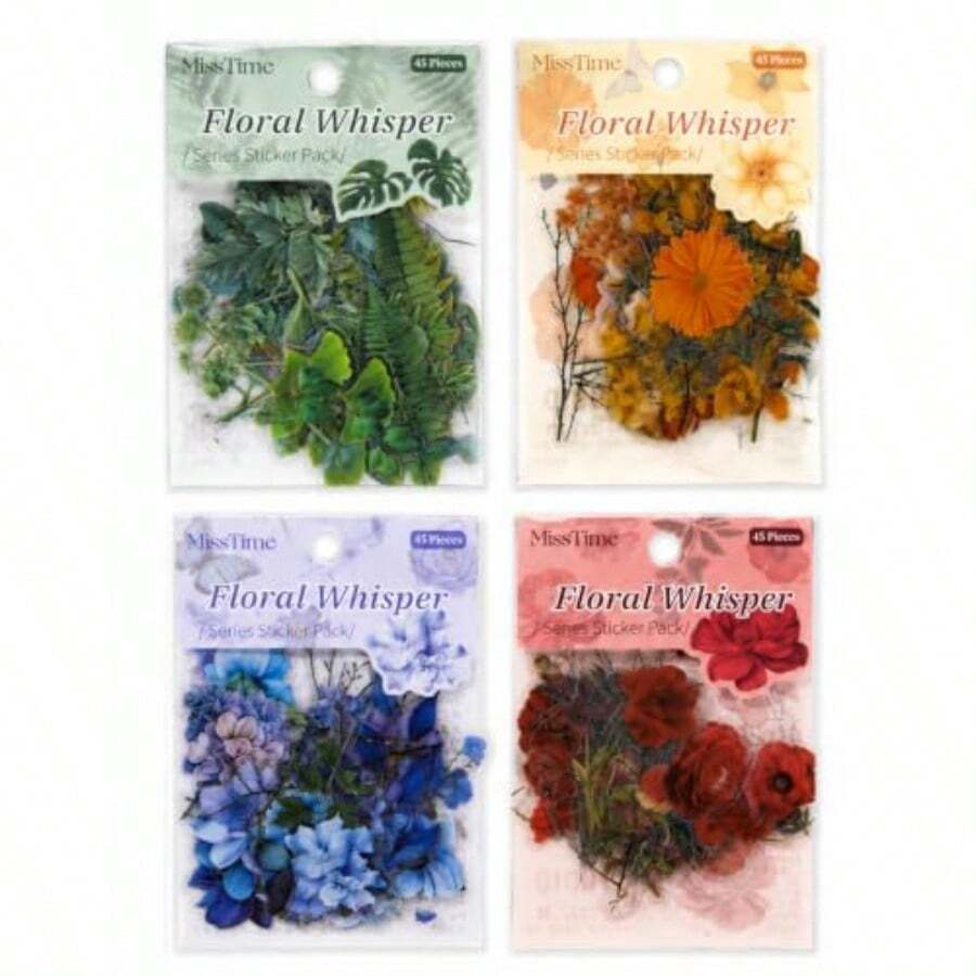 コラージュ素材 フレークシール 花柄・植物・ローズ PETステッカー 花シール 手帳デコ ジャーナル スクラップブック ラッピング DIY 植物コラージュ - 写真のように - チェックする 1