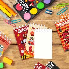 Firefighter Theme Spiral Pocket Notebook, Truck Firefighter Pattern Mini Notepad, Multi-Pattern Design Quick Note Book, Birthday Party Supplies Notebook - one-size - View 3