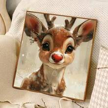 1PC DIY 5D Diamond Painting Kit Cute Deer Pattern - Round Full Diamond Art Mosaic Craft, Home Wall Decor, Unframed - No Frame - View 8