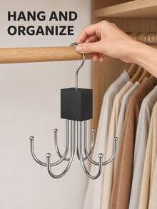 360° Rotating Vest Hook, Can Store 36 Bras, Scarves, Wallets, Closet Storage Organizer Rack, Space-Saving Wardrobe Hanging Rack, Clothing Accessories Bra Storage Solution, Home Storage - Multicolor - View 8