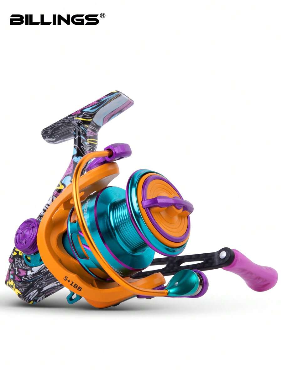 BILLINGS Spinning Reel,5.2:1 Gear Ratio Spinning Fishing Reel,8KG Max Drag,5+1BB,Metal Spindle,Carbon Rocker Left Right Interchanged ,For Freshwater Saltwater Fishing Reel