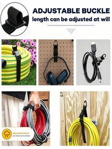 Practical Industrial Style Tie-Down Straps With Quick-Release Buckle And Adjustable Slider With Carabiner Clip, Bundling, Hanging, Storage And Organization Function, Suitable For Garage, Workshop, Garden, Camping, Outdoor, Indoor Organization, All-Season Universal Hardware Accessories - Multiple Styles - View 8
