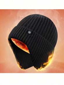 1pc Men's Thick Wool Earflap Knit Hat, Perfect Gift For Father, Ideal For Christmas Or Valentine's Day - A - View 7