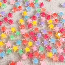 120pcs Multicolor In‑Color Five‑Pointed Star Acrylic Through‑Hole Loose Beads For DIY Bracelet Phone Charm Hair Ornament Handmade Craft Supplies - Multicolor - View 8