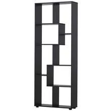 Zigzag boekenkast, eigentijds design, 70L x 24B x 178H cm, zwart spaanplaat - A - Bekijken 2
