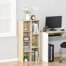 Opbergkast, boekenkast, 7-vakkenrek voor binnengebruik, woonkamer, slaapkamer - 50B x 24D x 106H cm, naturel hout - A - Bekijken 3