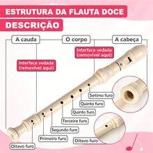 FLAUTA DOCE de 8 FUROS SOPRANO GERMÂNICA YRS-23 EM DÓ (C) Para adultos Ou Infantil Que Estejam Desenvolvendo Interesse Pela Flauta Doce - Damasco - Visão 5