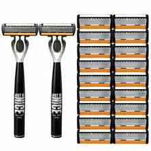 Stainless Steel Razor For Men - Ultra-Sharp Blades, Smooth Shaving, Manual Trimming Of Beard And Mustache, Easy To Clean, Metal Handle, Includes Replacement Blades - An All-In-One Tool For Close Shaves - Multicolor - View 20