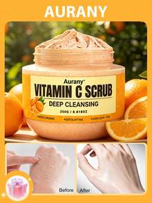 AURANY Vitamin C Foot Scrub, Exfoliating Foot & Hand Scrub, 250g Dead Skin Remover, Deep Cleansing Moisturizing Care For Dry Rough & Cracked Feet, Softens Skin, Brightening Daily Foot Care For All Skin Types, Halloween Self Care Gift - Shea Butter - View 1
