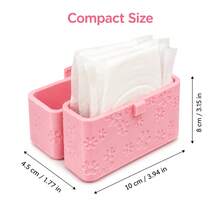 Sanitary Napkin Storage Box 3D Printed 3D Flower Design, Portable Privacy Protection Anti-Pressure Anti-Moisture Pink Bag Organizer Box For Girls Period Small Items 1pc - Multicolor - View 7