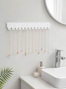 Self-Adhesive Necklace Holder – A Wall-Mounted Jewelry Organizer Suitable For Necklaces, Earrings, Rings, And Bracelets; No Drilling Required, Saving Space; 1/2 Packs. - View 6