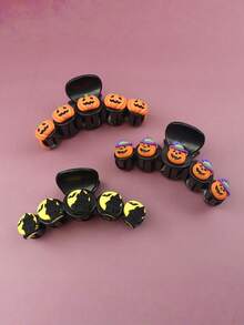 1pc Halloween Pumpkin Bat Hair Clip, Back Of Head Hair Clip, Ghost Festival Holiday Costume Fun Headpiece - Multicolor - View 2
