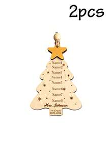 Custom Teacher Name Christmas Ornament, Personalized Classroom Tree Hanging Decor, Teacher Appreciation Holiday Keepsake, Customized Christmas Tree Decoration, Customizable Year & Name Gift, Festive Home Decor, Holiday Gift, Christmas Keepsake - Style C - View 30