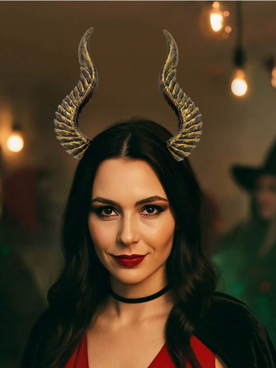 1 chiếc băng đô sừng quỷ nhiều màu mới cho lễ hội Halloween, phụ kiện tóc cosplay DIY, phụ kiện tóc có thể thay đổi kiểu dáng - Nhiều màu - Xem 1