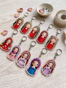 1/10 Pcs 2D Acrylic Mary Keychain Set, Acrylic Keychain, Unisex Backpack Charm And Car Keychain, Couple Commemorative Pendant, Blessing And Grace Believer Gift, Suitable For Daily Use, Holidays, Religious Commemoration, Ramadan, Party, Baptism, Wedding And Church Events - Multicolor - View 5