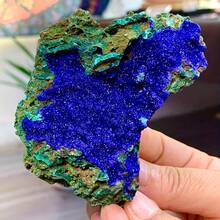 1pc Random Pattern Natural Azurite Quartz Cluster - Vibrant Blue-Green Mineral Specimen, Suitable For Collectors, Researchers And Decorative Display, Classic Collection Item, Home Decor And Gift, Indoor Decorative Stone - Multicolor - View 10