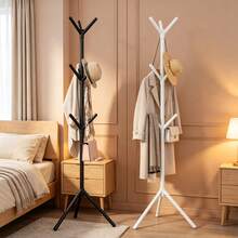 Coat Rack. A Modern, Minimalist Coat Rack Featuring A Tree-Branch Design. This Freestanding Unit Is Suitable For The Bedroom; It Is A Space-Saving, Floor-Standing Solution Ideal For Organizing Items Such As Hats, Scarves, And Handbags. - Multicolor - View 1