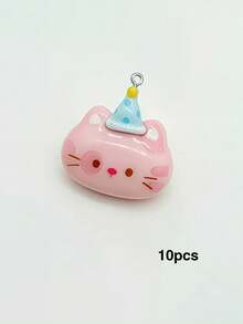 10/20/100 piezas Encantadores dijes de resina de gato crema DIY hechos a mano colgantes para llaveros accesorios para bolsos decoración - Multicolor - Ver 13