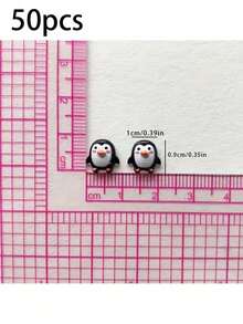 50pcs Mini Resin Penguin Decorations Black Small Figurines For DIY Crafts, Micro Landscape Christmas Scene Decor, Theme Party, Gift Accessories, Holiday Celebration - Multicolor - View 2