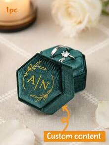 MerexSync Personalized Velvet Ring Box, Engagement Ring Box, Wedding Ring Box, Marriage Ring Box, Dual Slot Ring Holder, Anniversary Gift, Gift, Wedding, Customized, Birthday Gift, - Multicolor - View 9