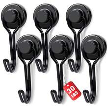 5 Buah Kait Magnet Kuat Tahan Beban Berat, Kait Logam Neodymium untuk Dapur, Garasi, Kantor, Studio, Penyimpanan dan Pengorganisasian, Set Kait Serbaguna yang Dipasang di Dinding untuk Dalam/Luar Ruangan - MultiWarna - View 7