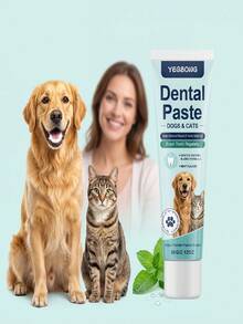 Dog And Cat Toothpaste, Universal For Cats And Dogs, Fresh Breath, Gentle Stain And Tartar Removal, Oral Care. This Toothpaste Is Suitable For Dogs And Cats, Focusing On Daily Pet Oral Care. It Helps Reduce Tooth Stains And Tartar, Freshen Breath, And Improve Oral Health. The Gentle Texture Is Suitable For The Mouths Of Cats And Dogs. Daily Use Of This Product Can Keep Your Pet's Mouth Clean And Fresh. - View 3