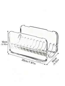 1pc Stackable Transparent Hair Tool Storage Rack, Curling Iron Holder, Hair Dryer Storage Box, Curling Wand Organizer, Item Storage Shelf, Straightening Brush Organizer, Flat Iron Holder, Stackable Design, Countertop Style, Suitable For Bathroom, Countertop, Vanity, Washbasin, Toilet, Entryway, Practical Storage Shelf - Multicolor - View 5