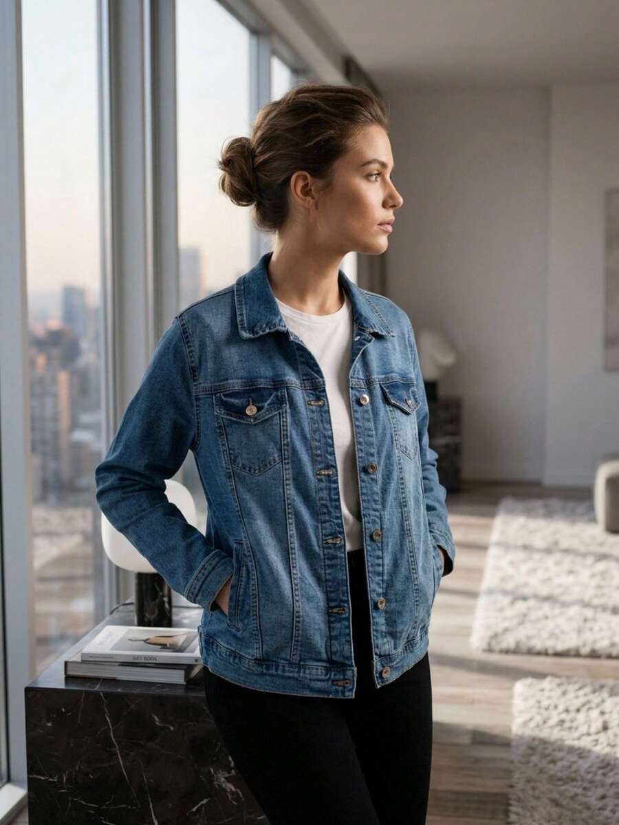Women Denim Jackets & Coats - Light Wash - View 1