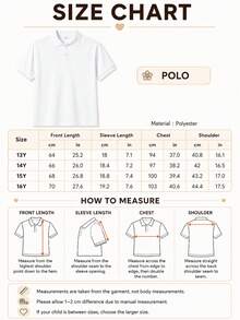 青少年男孩经典纯白色短袖 Polo 衫，适合上学、聚会和日常穿着 - 白色 - 查看 6
