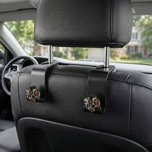 2pcs Heart Leopard Print Small Heart Storage Car Seat Hanging Hooks Hidden Backrest Hooks Multi-Functional Creative Small Hooks - A - View 2