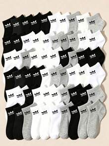 5/10/20 Pairs Random Color Sports Short Socks, Back To School Autumn Holiday Women's Gift, Halloween Autumn Essential Daily Wear, Suitable For All Seasons - Multicolor - View 3
