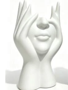 1pc Creative Human Body Art Pen Holder - Multifunctional Desktop Storage Box - Decorative Face Vase - Cosmetic Organizer - Indoor Decoration - Vanity Accessory - Desktop Organizer - Perfume Storage Box - Creative Gift For Women - Multi-color Style - View 13