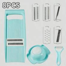 Multi-Color 5-In-1 Kitchen Vegetable Cutter, Potato And Vegetable Slicer, Vegetable Cutter, Julienne Grater And Peeler, Suitable For Small Business Kitchen - Multicolor - View 10