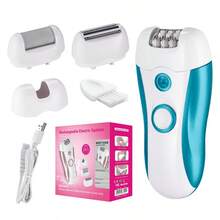 ALUSHEE 3-In-1 Women's Electric Epilator, Exfoliator, Shaver, Full Body Washable Hair Removal Device, 600mAh Battery Capacity, With Shaver, Epilator And Foot Grinding Head, Built-In LED Light, Dual Speed Mode, Rechargeable, Suitable For Face, Underarms And Legs Hair Removal - View 10