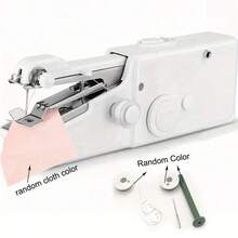 SMEGGEMS Portable Handheld Sewing Machine, Mini Wireless Electric Sewing Tool, Easy To Operate Quick Repair Sewing Machine, Suitable For Home Travel DIY, Applicable To Denim, Silk, Leather And Other Multiple Fabrics - White - View 3